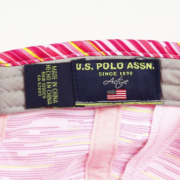 US Polo Assn Womens Athletic H&L Walking Running Biking Packable Hat Pink Multi - Picture 8 of 8